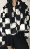 Alice Chess Fur Jacket