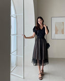 S/S Acid Puff Flare Sha One Piece