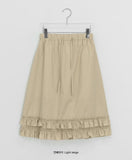 Enfu Banding Frill Tiered Midi Skirt