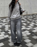 It Gray Washed Denim Wide Pants