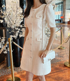 Maen Pearl Cubic Tweed One Piece