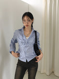 Afton Geek Chic Twisted Ribbon Stripe Shirt