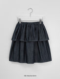 Gyubol Denim Banding Tiered Skirt