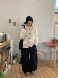 Enen Star Rivet Wide Cotton Pants