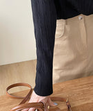 Milo color matching shirt collar cable knit