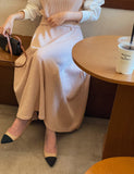 Chocolate Layered Knit Long Skirt Two-Piece