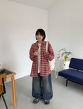 Elku Snap Button Washing Wide Denim Pants