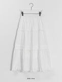 Haltri Lace Tiered Banding Long Skirt