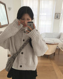 Alpo high neck button knit cardigan