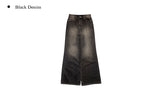Cantor Black Blue Washing Wide Denim Pants