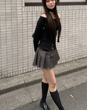 In-the-Low Belt Pleated Skirt Pants