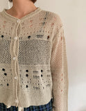 Tumilo Summer Openwork Punching Knit Cardigan