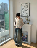 Domen See-through Ribbon Bolero Cardigan