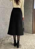 Milka Wool Brushed Pleats Long Skirt