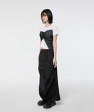 Drape Layered Maxi Skirt