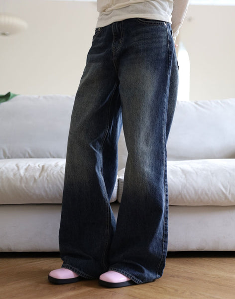 【COLOR iN ID】Incision line wide denim COLOR iN ID(カラーインアイディー) - 切替ラインワイドデニム