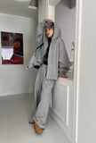BUTTON OVERSIZED HOODIE ZIP-UP