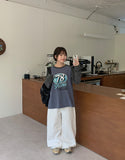 Eluki pigment color matching printing long sleeve tee