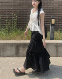 Vito Tiered Long Banding Skirt