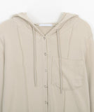 Hellami snap button cropped hoodie