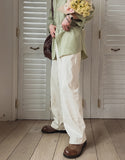Again one tuck denim pants