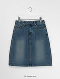 Ucho Washing Denim Midi Skirt