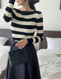 Sophia Stripe Boat Neck Knit