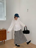 Erin Check Banding Long Skirt