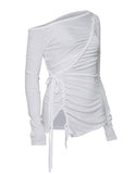 Handmade Twisted One-Shoulder Long Sleeve