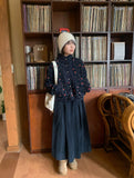 Etohi Flower Button Crop Fleece Jacket