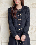 Juvera double-button surgical tweed short jacket