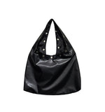 Punching Stud Glossy Shoulder Bag