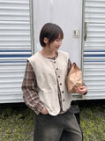 Endini Round Check Blouse