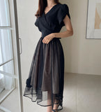 S/S Acid Puff Flare Sha One Piece