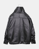 Allin Belt Overfit Leather Jacket Jumper