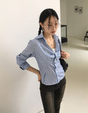Afton Geek Chic Twisted Ribbon Stripe Shirt