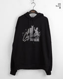 Aesop Y2K Cat Star Print Long Sleeve Hood Sweatshirt