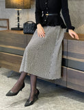 Witel Hound Check Back Banding Flare Skirt