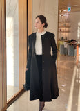 Abode No Collar Puff Flare Long Coat