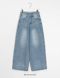 Hamens Washing Denim Wide Pants