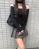 Bring Off Shoulder Muffler T-Shirt Set