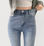 4 Seasons Banding Long Boot Cut Color Denim Pants