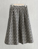Elian Jacquard Pattern Flare Banding Skirt