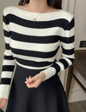 Sophia Stripe Boat Neck Knit