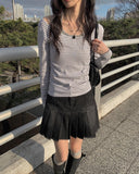 Hinari Pocket Denim Mini Skirt