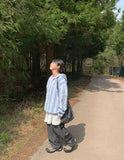 Ekiro banding pin tuck denim pants