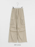 Akem Nylon Banding Cargo Wide Pants