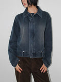 DENIM BELTED POCKET JACKET