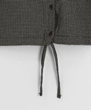 Hindel Check Shirring Cropped Long Sleeve Blouse