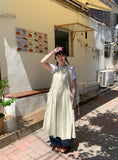 Fanati pocket pin tuck flare long one piece